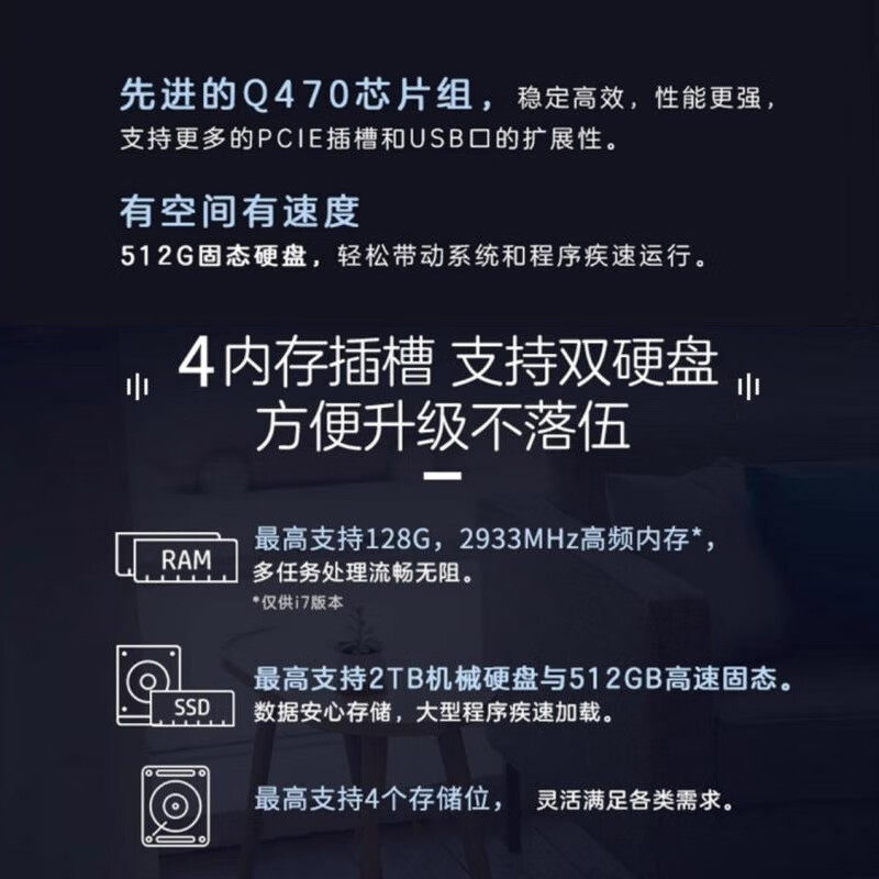 Second-hand HP HP 480G7 680G6 MT 10th generation i3i5i7 six-core eight-core commercial desktop office computer host i7-10700 processor 10th generation 16G memory + 256GM.2 solid state + 500G mechanical 90% new