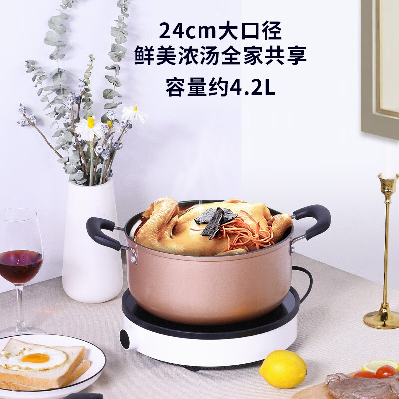 Cooking King pot set, frying, soup pot, non-stick pot, three-piece gift set, induction cooker, universal and elegant, WG46628