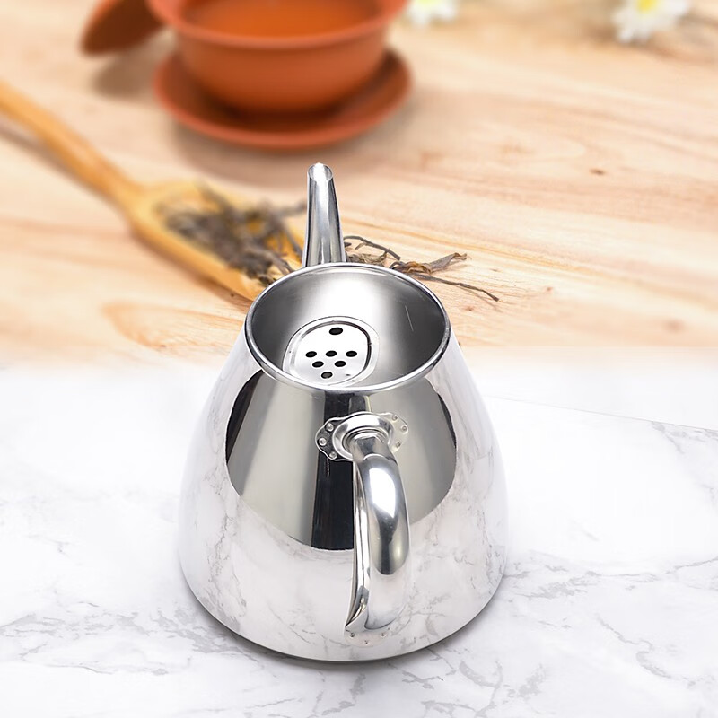 SANQIA stainless steel teapot, exquisite thickened teapot with filter, stainless steel restaurant teapot, dedicated for household induction cooker, with filter 1200ml