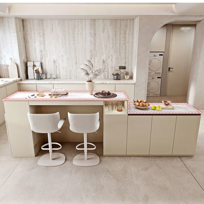 GUISENBAO Bar Table Rotating Sideboard Integrated Multifunctional Storage Wine Cabinet Partition Cabinet Modern Light Luxury Style Open Back Cabinet DD1 Cabinet White/Beige Available Slate Countertop