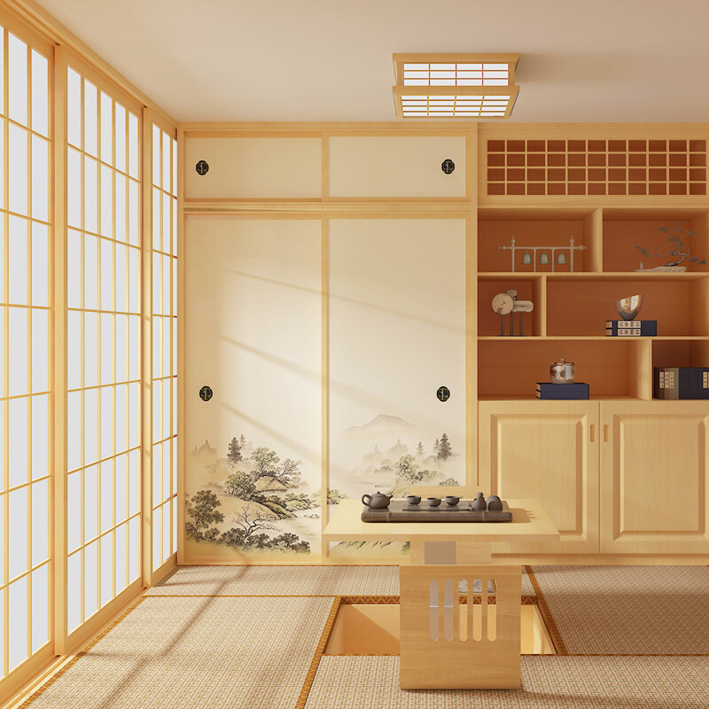 Oshima Yuda Beijing-Tianjin-Hebei tatami customized solid wood whole house customized integrated bed wardrobe integrated bookshelf small apartment stepping rice floor simple modern integrated tatami bed Pinus sylvestris plug board/square meter