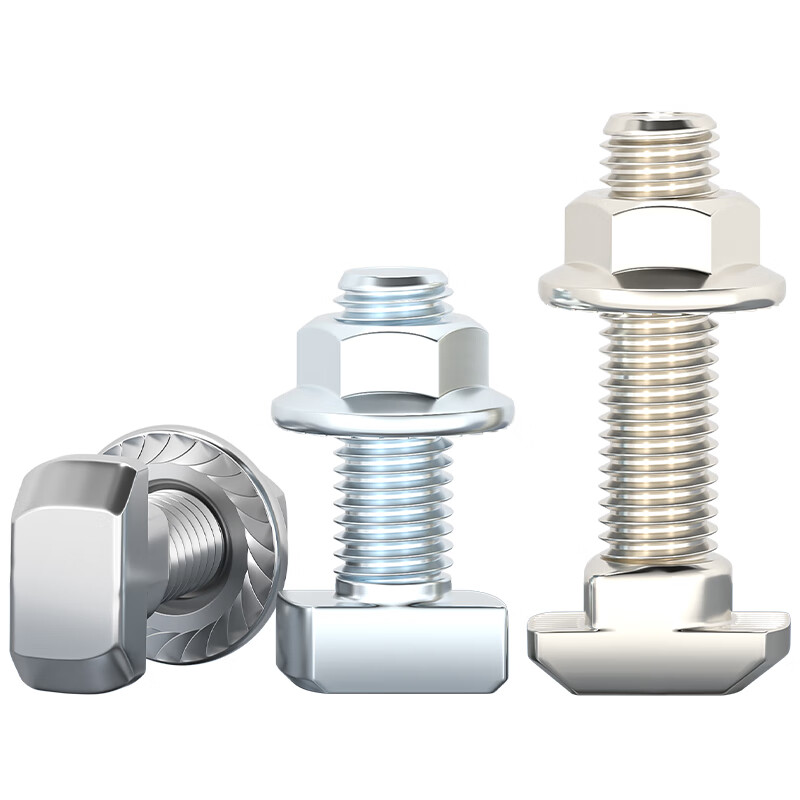 Tianzhuo Hardware European standard T-type screw aluminum profile accessories T-bolt flange nut set M5M6M8 20/30/40/45 type galvanized European standard 45 type-M10*25 (5 sets)