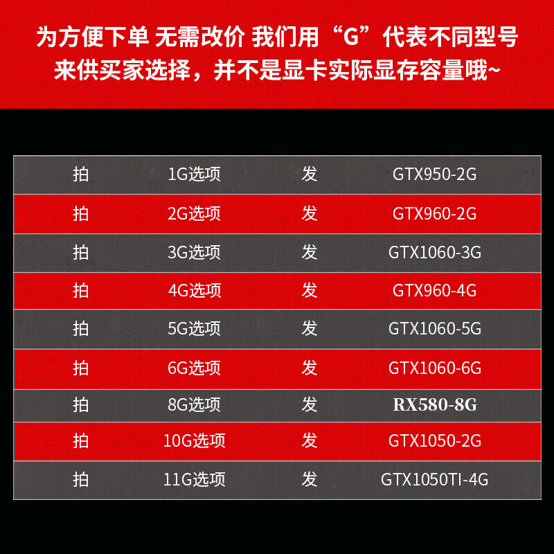 GALAXY GTX960 independent gtx1050ti4g9502g game graphics card 10603g5g6gRX5808g