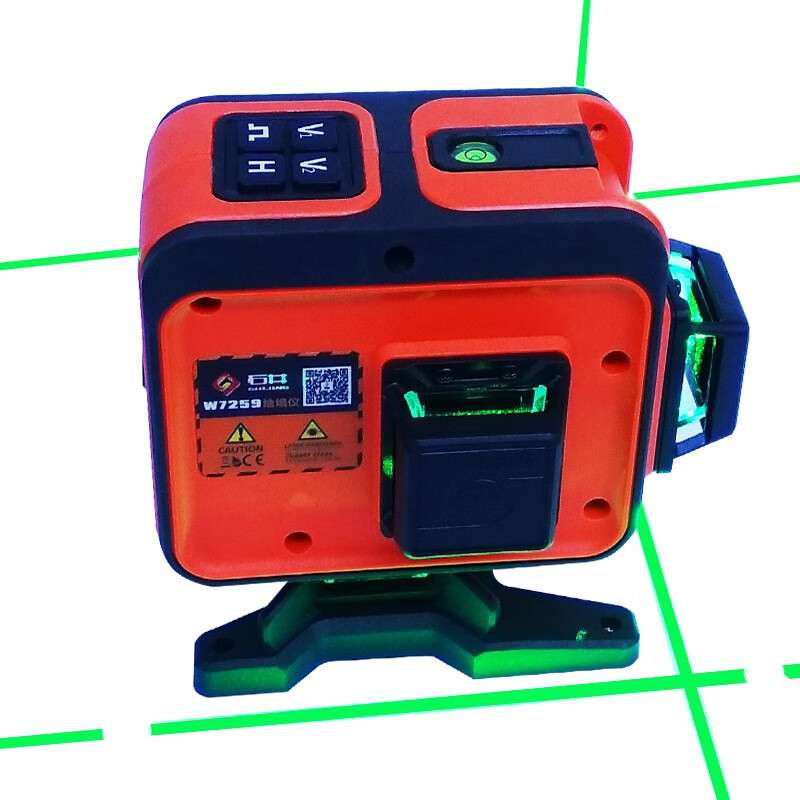 Shijing (SHIJING) level meter 12-line green light high-precision laser universal floor-mounting meter wall-mounting meter infrared wall-mounted meter blue light dual-use 7259 green light (blue) 12-line + remote control standard