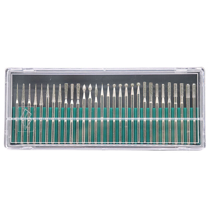 Xunliba hardness alloy grinding head diamond grinding rod mold polishing electric grinding head M set jade carving needle cylindrical spherical 1 point 515C 30 pieces in a box