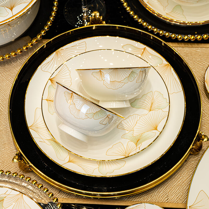 Yunzhihe bowl and dish set household 2025 new high-value underglaze color bowl set Jingdezhen ceramics new wedding gift