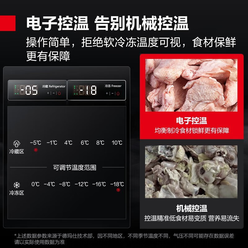 DEMASHI four-six-door freezer commercial display cabinet refrigerated vertical freezing and fresh-keeping cabinet kitchen stainless steel refrigerator large-capacity tall electric freezer commercial large-capacity large freezer dual-temperature engineering six-door丨1312L dual-temperature BCD-1300A-2W