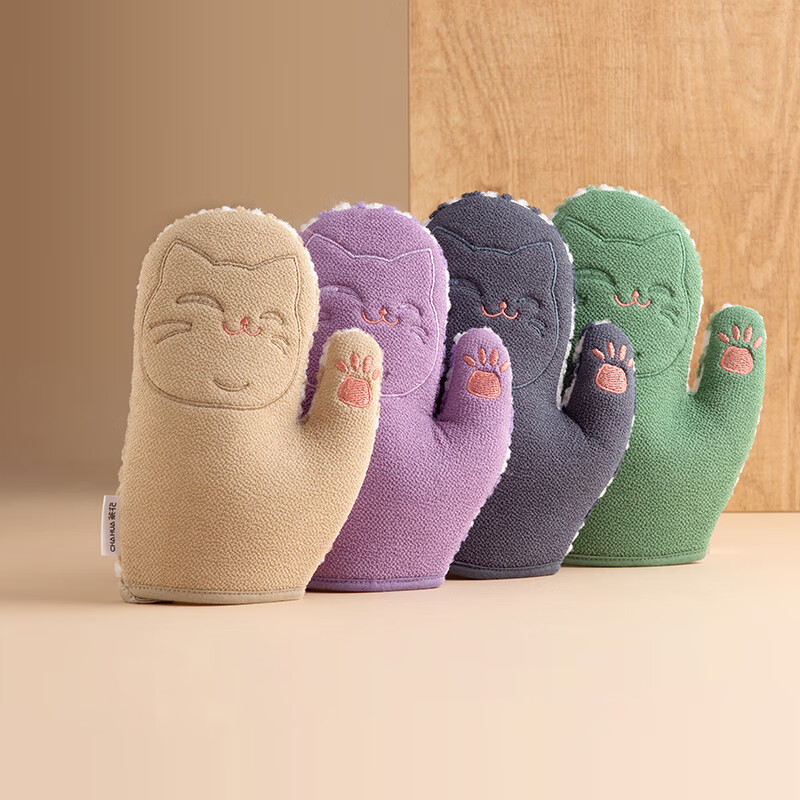 Camellia double-sided bath towel anti-slip bathroom bath towel gray cute bathroom non-slip bath towel Camellia striped finger cot dual-use bath towel-blue