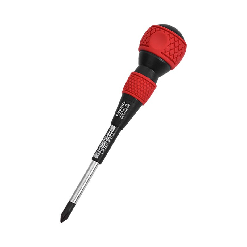VESSEL Japan original imported gourd handle screwdriver one cross rubber handle screwdriver batch 220 computer repair tools PH1*75mm (cross magnetic)