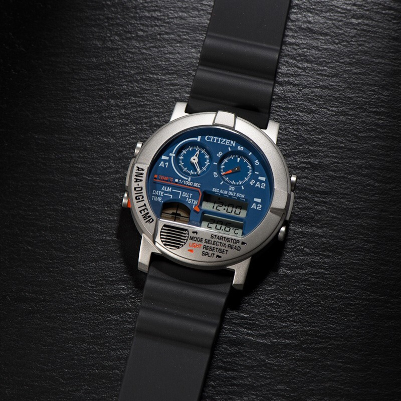 CITIZEN watch men's Japanese and Korean watch Galaxy Battleship quartz watch blue plate PU with students as a Valentine's Day gift JG0070-20L
