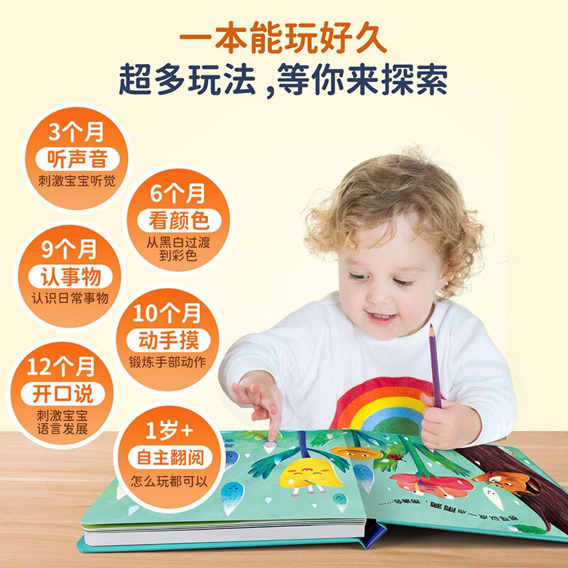 Children's Joyful Time Touch Audiobook Listen Whose Voice Dinosaur World 0-2 years old baby clicks to read the cognitive audio book Listen Whose Voice Children's Day gift