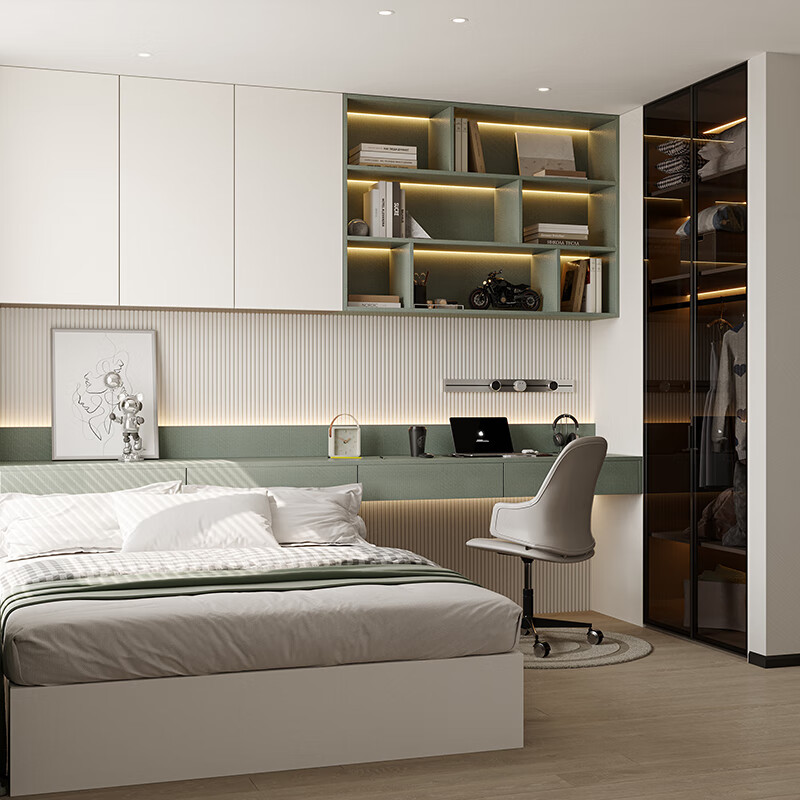 OPPOLIA modern style tatami whole house customization Tatami bed wardrobe desk integrated children's room elders room cabinet customization Customized prepayment Consult customer service for payment