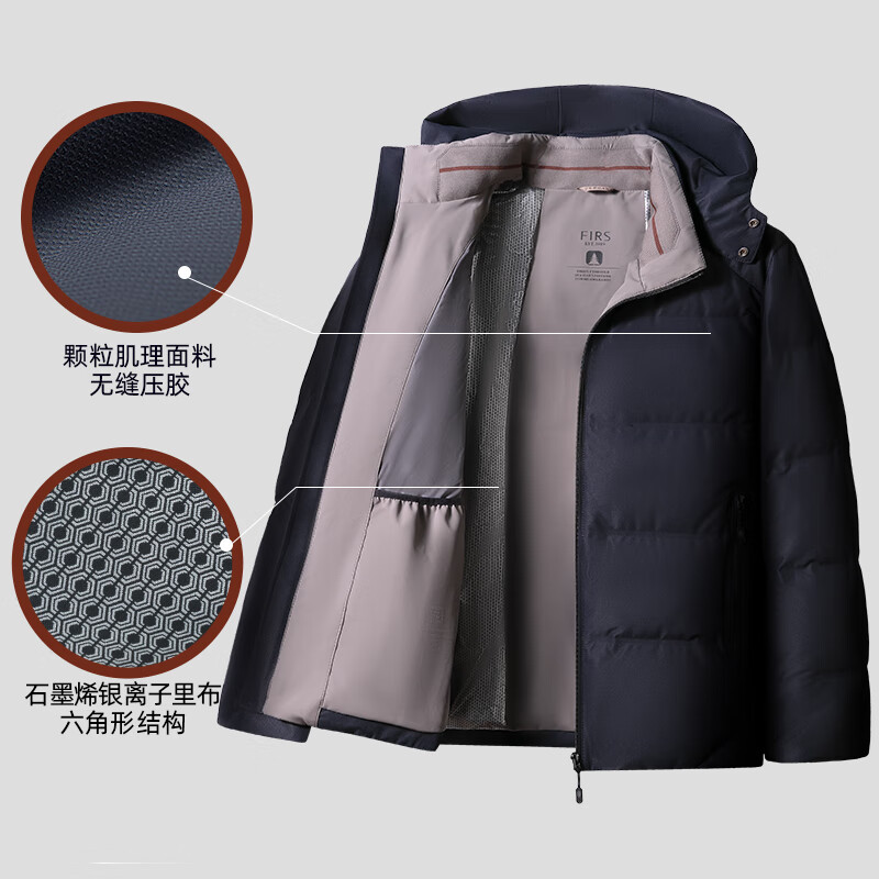 Shanshan 90 goose down New Year's down jacket men's winter short hooded removable thickened warm anti-drilling velvet casual jacket