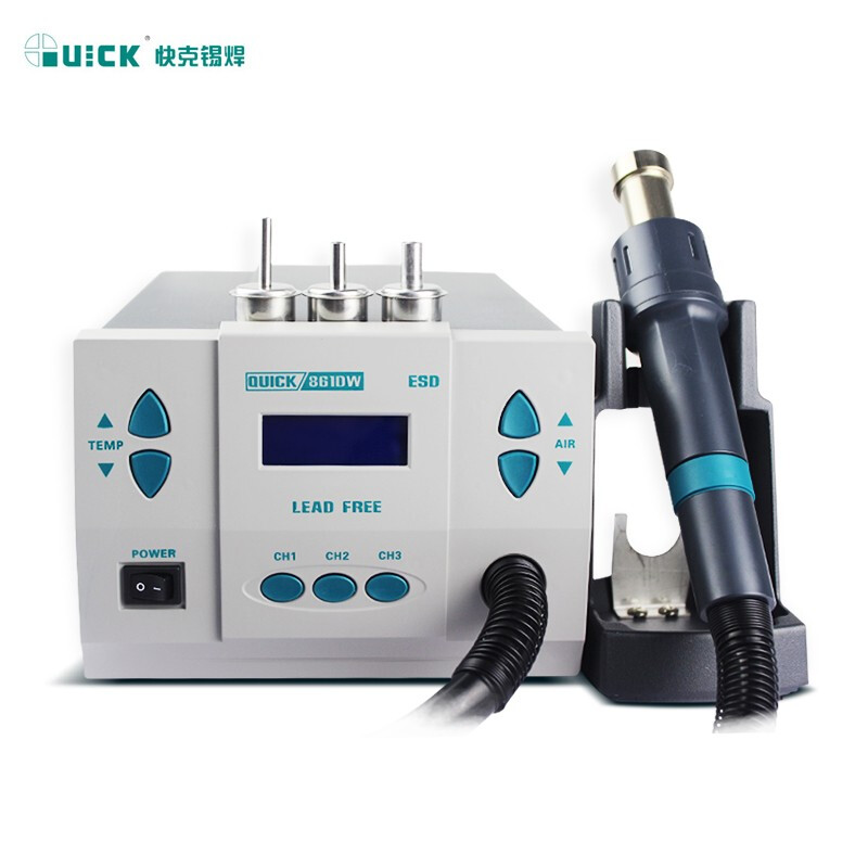 QUICK 861DW lead-free hot air desoldering station 1000W high power welding gun intelligent digital display temperature hot air gun