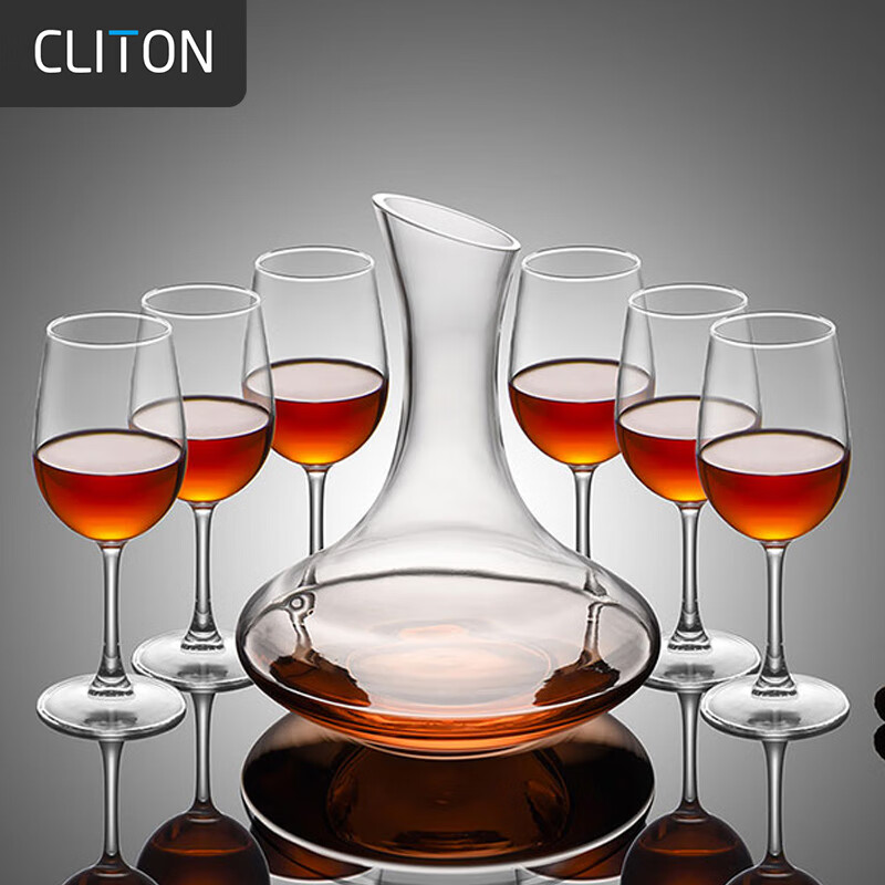 CLITON red wine glass set, stemware, wine divider, 10-piece wine set, home wine glass decanter, H style