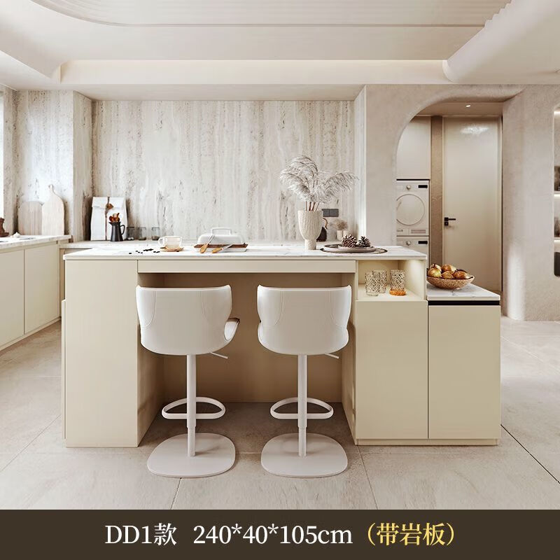 GUISENBAO Bar Table Rotating Sideboard Integrated Multifunctional Storage Wine Cabinet Partition Cabinet Modern Light Luxury Style Open Back Cabinet DD1 Cabinet White/Beige Available Slate Countertop