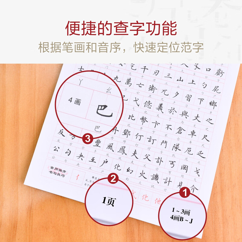 Huaxia Ten Thousand Volumes, Lu Zhongnan Regular Script 7000 Common Calligraphy Practice Copybook, Handwriting Pen Copybook, Special Hard Pen Calligraphy Copybook for Students, Adults and Beginners, Copying and Tracing Red Traditional Chinese Characters Practice Copybook