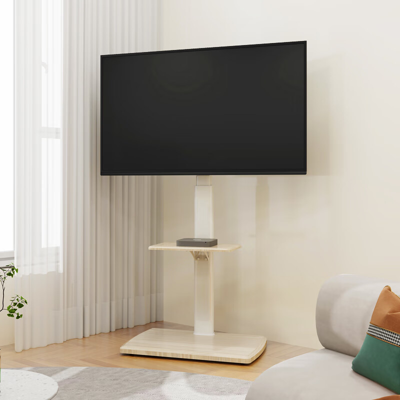 ProPre TV stand 32-80 inches floor-standing universal rack TV mobile stand video conferencing TV stand Hisense Skyworth Home TV Cart 37-80 White | Wood Grain Cart Premium Edition