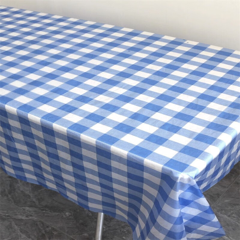 Miaojie disposable tablecloth thickened rectangular tablecloth plastic kindergarten printing light luxury high-end home tablecloth 1.4m red grid 10 sheets stack