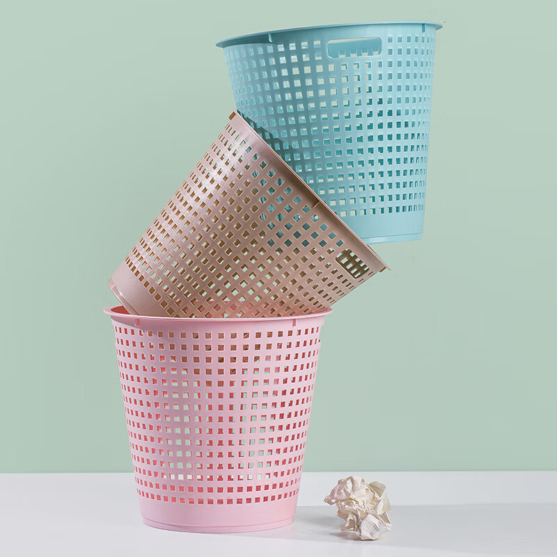 CHAHUA Camellia Trash Can 7L Bathroom Wastebasket Kitchen Trash Can Living Room Uncovered Portable Garbage Basket*