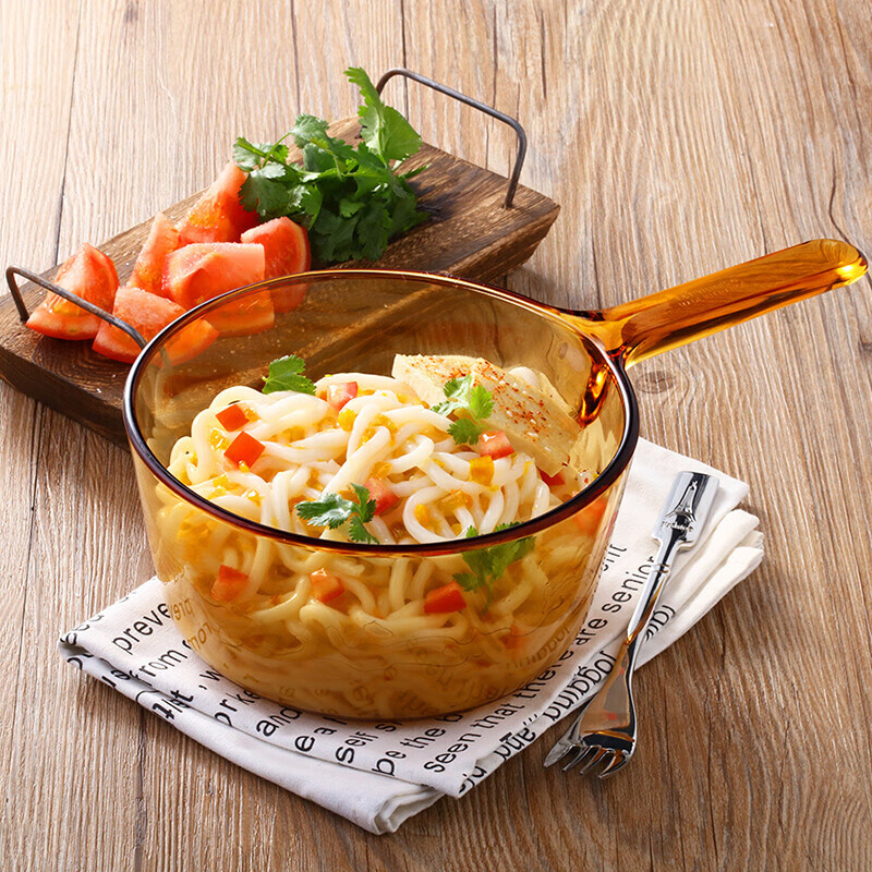 Corning (VISIONS) pot set crystal clear glass soup pot stew pot 1.25L + single handle 1.6L + 3.2L three-piece set