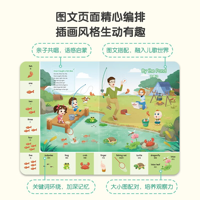 My English Singing and Playing Big Book 4 volumes 1-3 year olds English enlightenment graded reading point reading version Kindergarten baby English early education enlightenment book audio picture book