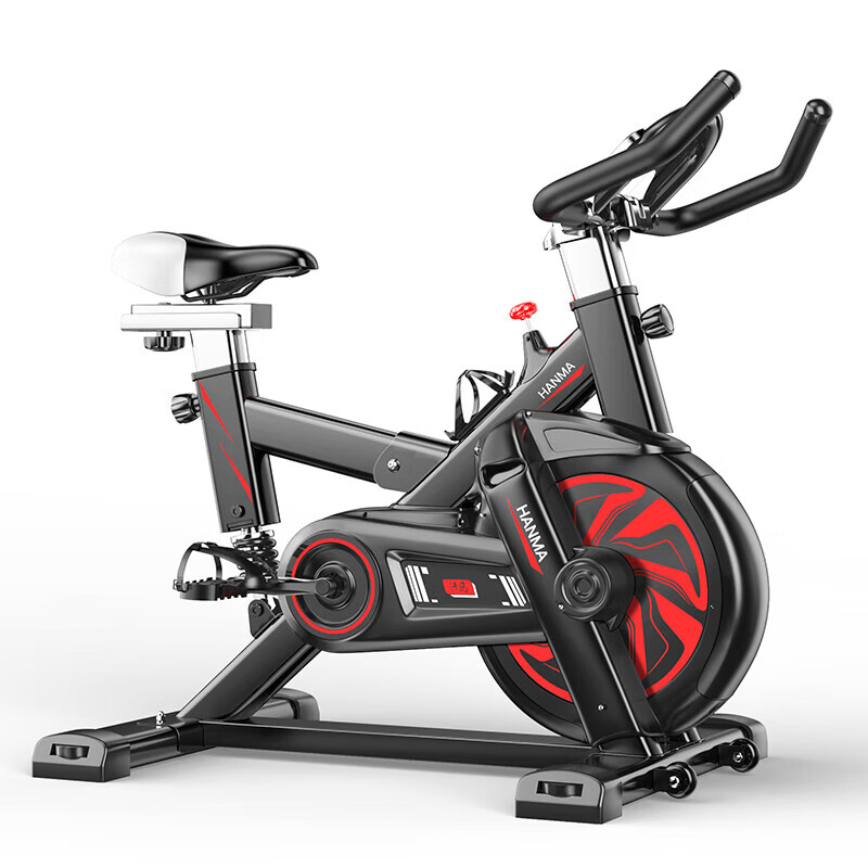 Hanma HUAWEI HiLnk spinning bike for home indoor sports ultra-quiet fitness bike S4-black + all-inclusive flywheel + silent + APP + personal training +