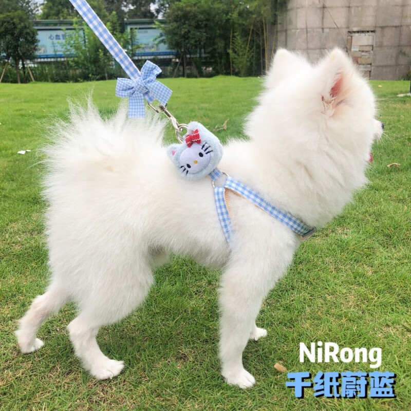 OIMG puppy leash dog walking leash puppy Teddy Bichon Pomeranian anti-breakaway dog leash dog leash cute when going out KT doll Taotaoyao powder 99.99% comfort S size 2-7 pounds