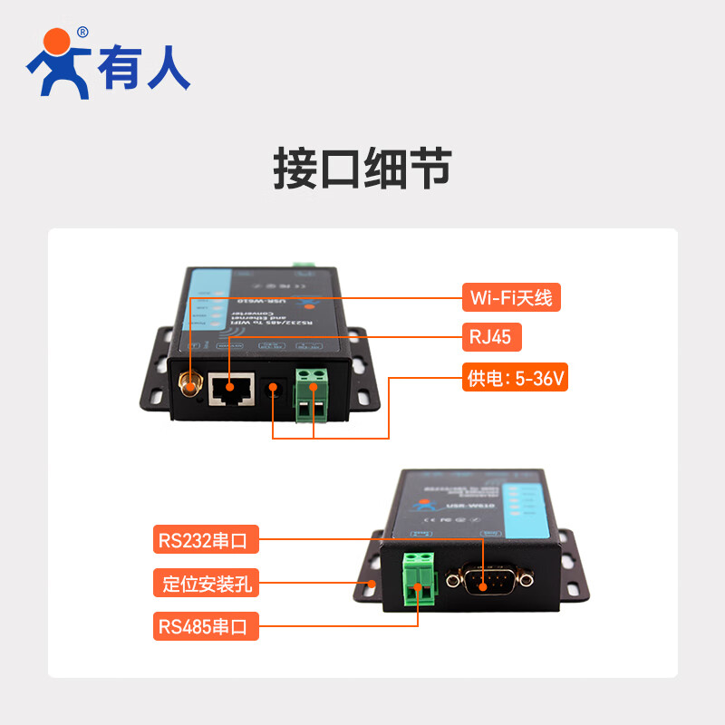 Someone's IoT single network port WIFI wireless serial port server RS232/485 to WIFI MODBUS gateway USR-W610-28KN