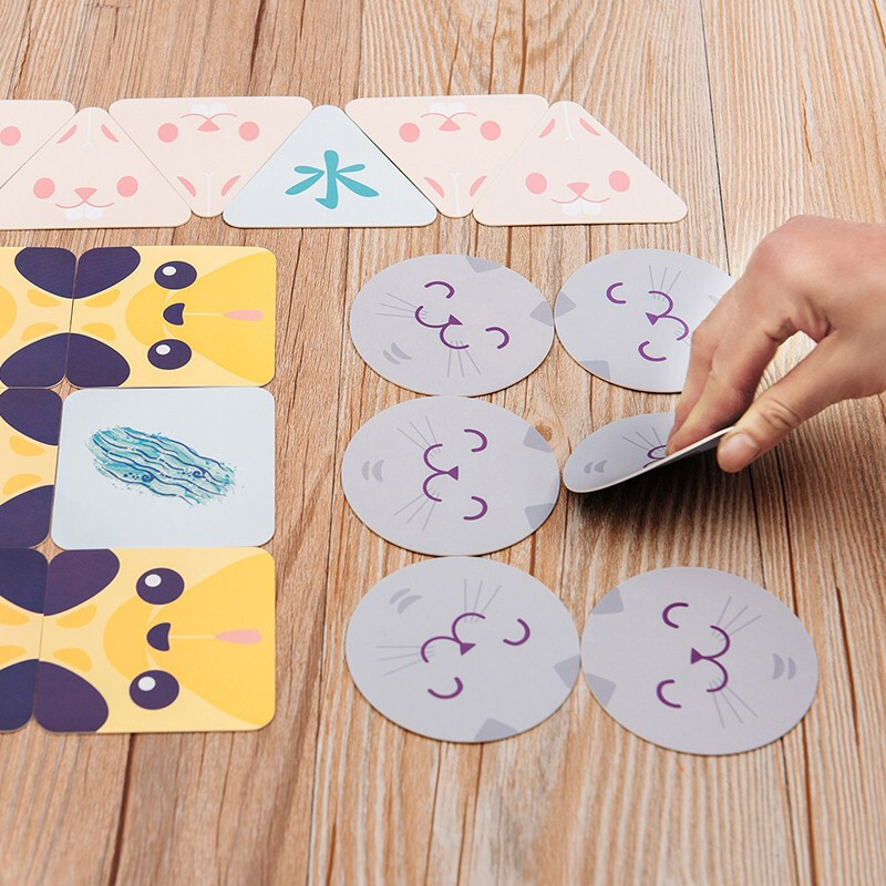 Little Elephant Chinese Character Oracle with Matching Card 1 Children's Literacy Card Enlightenment Kindergarten Chinese Character Baby Literacy Card Toddler Literacy Card Toddler Children 3-6 Years Old Enlightenment Reading Picture Literacy Early Education Card Game Literacy Young Children's Connection Preschool Card