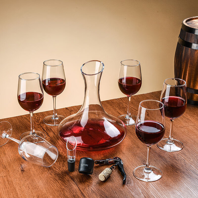 CLITON red wine glass set, stemware, wine divider, 10-piece wine set, home wine glass decanter, H style