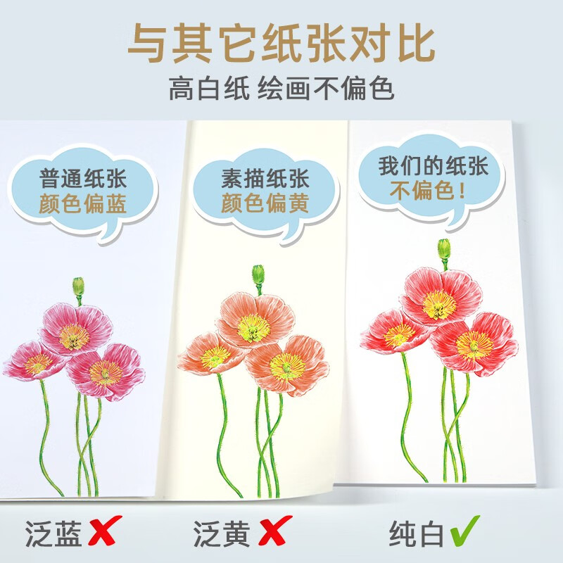 16 pages <Special Book for Colored Leads> 40 pieces of drawing paper a4 color pencil sketch art book high white paper color bright and rich hand-painted drawing picture book