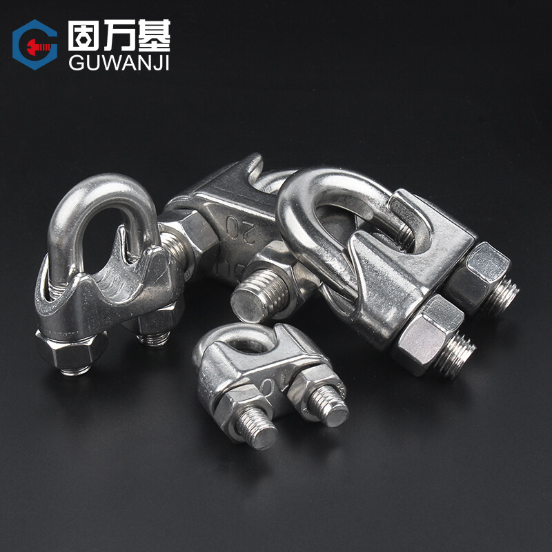 Guwanji 304 stainless steel wire rope chuck chuck U-shaped clamp rolling head wire wire clamp clamp lock rope tightener 304 material M10 1 piece