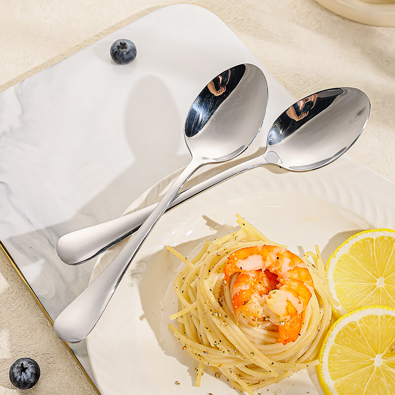 Guangyi stainless steel Western food spoon ice cream spoon main meal spoon dessert spoon spoon spoon 2 pieces GY7843