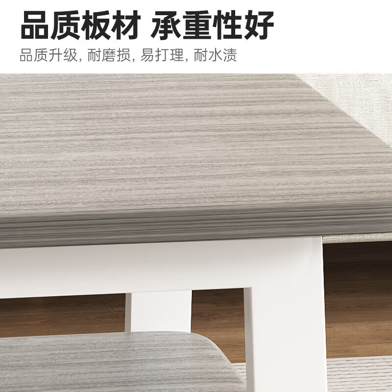 Small craftsman material coffee table living room household double-layer simple coffee table table small apartment modern small coffee table sofa side table walnut color 140