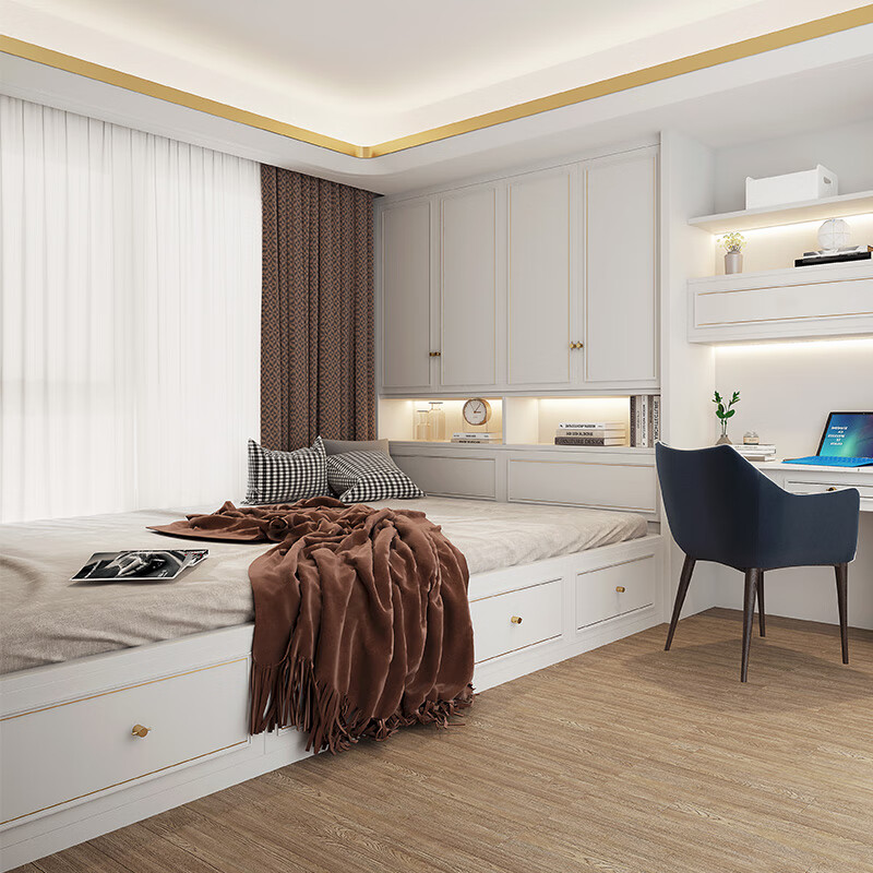 Sofia integrated wardrobe Nordic light luxury bedroom furniture multi-functional storage cloakroom wardrobe Aluminum frame glass door wardrobe Yuan/square meter Klavika series