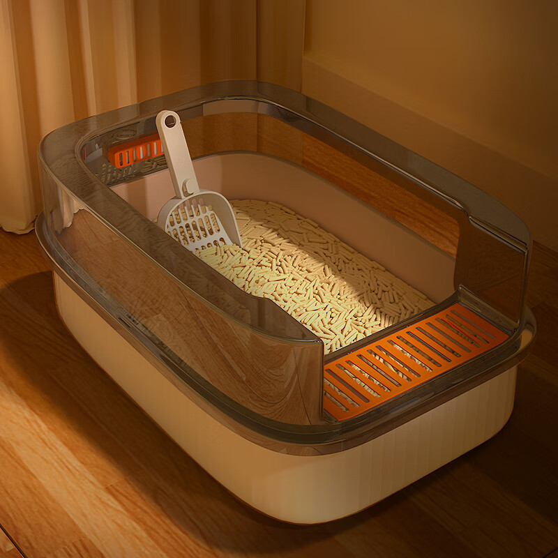HELLOJOY cat litter box anti-splash semi-enclosed deodorizing cat toilet anti-splash cat litter box cat poop box with cat litter scoop
