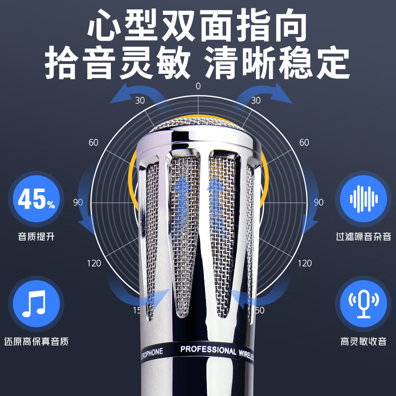 Good Shepherd Microphone Wireless Microphone Home KTV Singing Stage Hosting Conference Speech Outdoor K Song TV Audio Anti-Squealing Metal Charging Professional Universal Universal One-to-Two