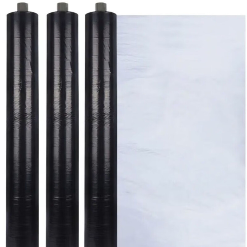 Silver and black two-color mulch film, new material, thickened insect-proof reflective mulch film, weeding film, thermal insulation agricultural mulch film, silver and black 10 pounds, 1.2 silk, thick, 1.2 meters wide, 260 meters long