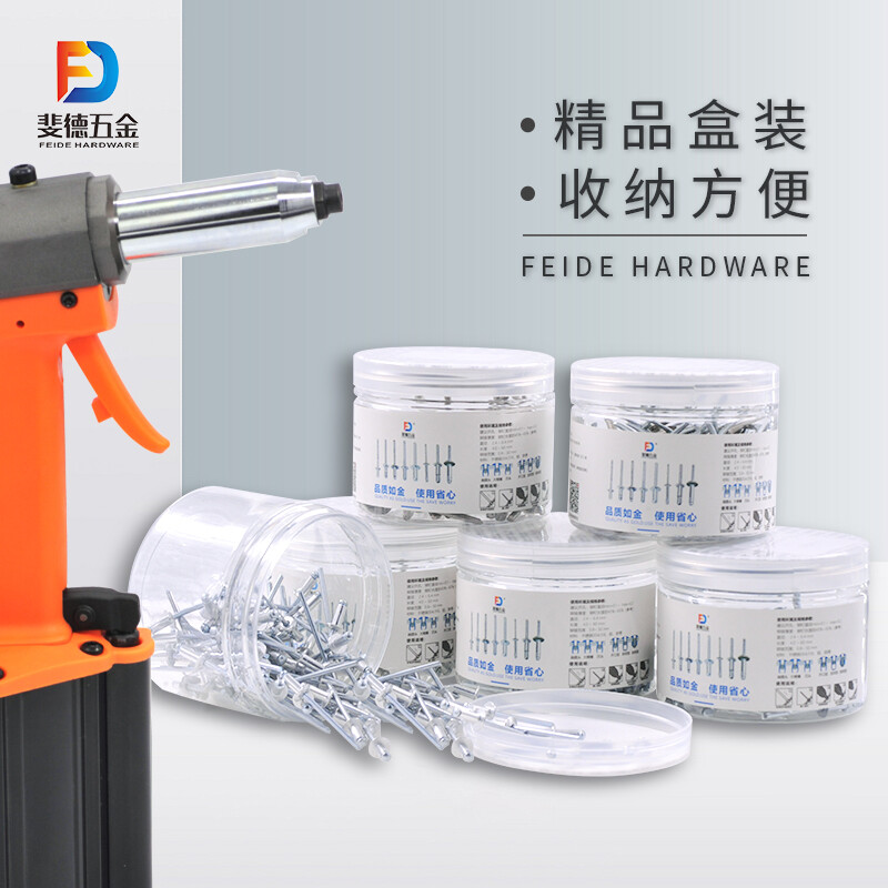 Feide large side vertical stripe rivet nut 304 stainless steel large side aluminum alloy cylindrical pull cap nut M3-M12 M6 stainless steel 304 (50 pieces)