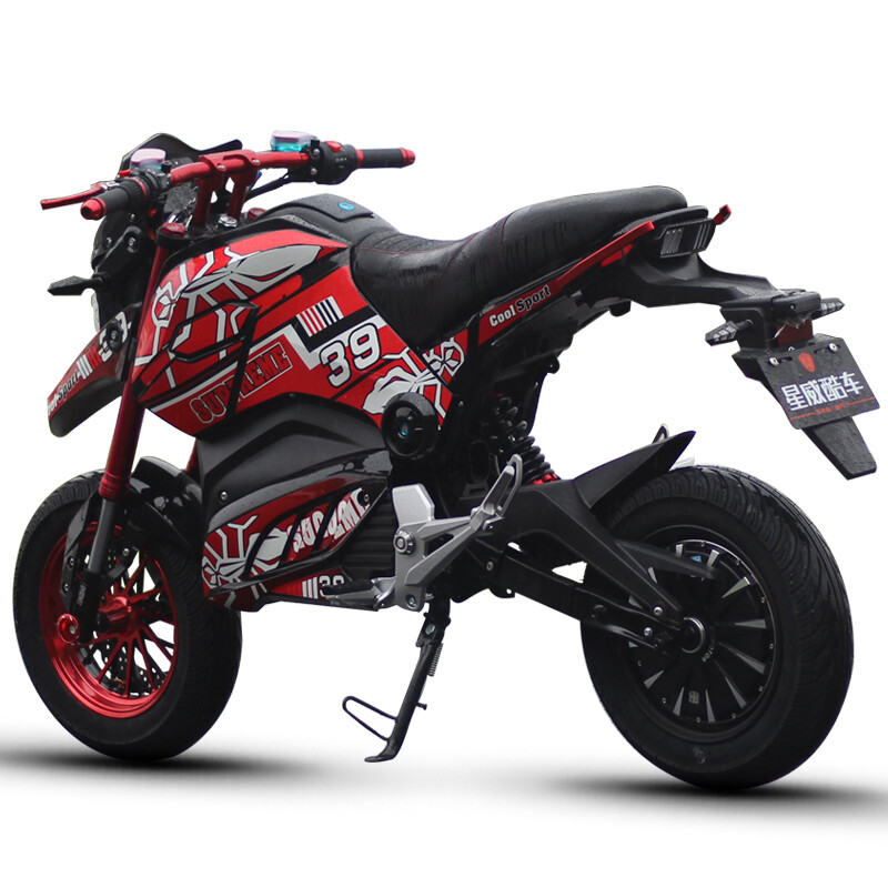 Langchuang electric car sports car electric motorcycle battery car M5 electric motorcycle electric side race electric motorcycle street car M3 monkey big doll black (No. 39 decal) 1500W motor speed 70 yards empty car no battery