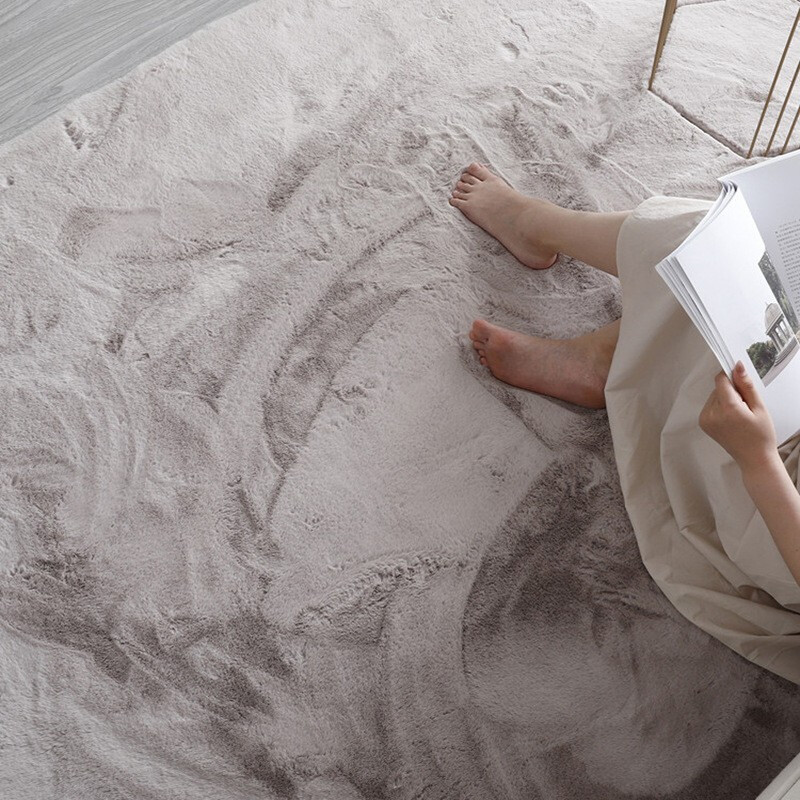 Budis Living Room Carpet Bedroom Carpet Imitation Rabbit Hair Long Hair Customizable Sofa Coffee Table Bedside Blanket Solid Color Rabbit Hair Off-White Imitation Rabbit Hair 50*160CM Long Hair