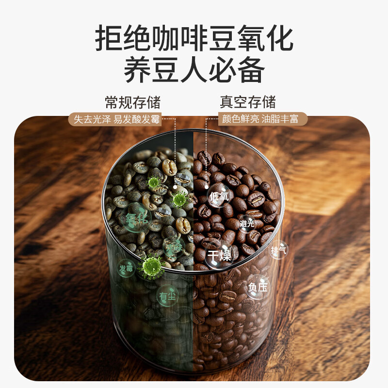 CLITON glass sealed jar push-type coffee bean storage jar refrigerator storage cereals tea dry goods fresh-keeping jar 1000ml