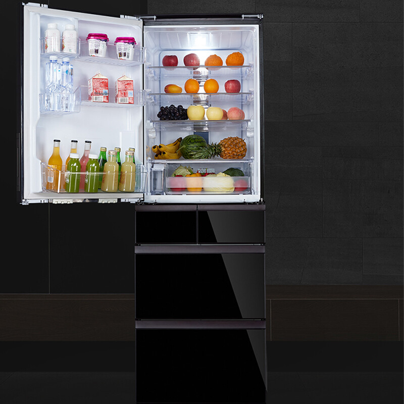 Sharp 412-liter ultra-thin built-in refrigerator with automatic ice making and left and right opening PCI plasma cluster sterilization and deodorization kitchen and office Japanese-style multi-door refrigerator SJ-SG41W-BK sky black/glass panel