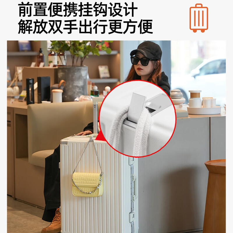 Wanmao multifunctional trolley suitcase is strong, durable and thickened 20 boarding aluminum frame 28 password large capacity 24 with cup holder 26 dark gray buckle cup holder + hook + mobile phone holder 24 inches gold size recommended