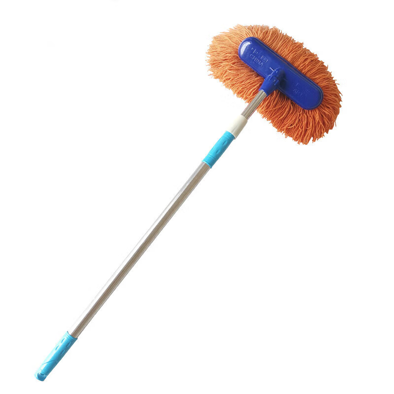 Coach bus car wash mop extended handle car wash brush soft bristles will not hurt the car brush car dust removal wipe 2-meter telescopic pole green shell car wash brush