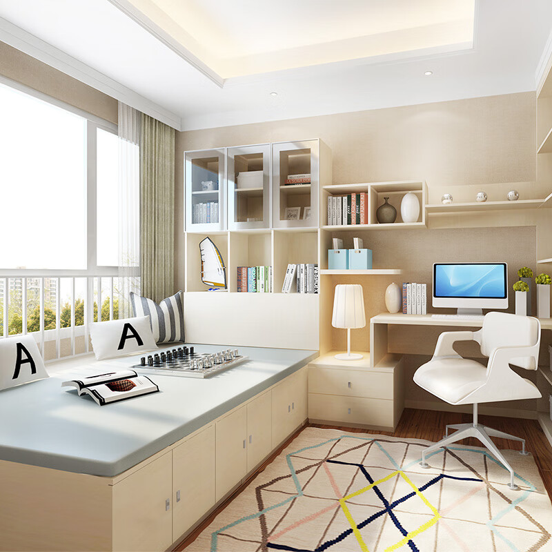 Sophia tatami bed, study furniture, bookcase, desk, wardrobe, integrated cabinet, double bed, large bed, box bed, whole house customization, custom gold