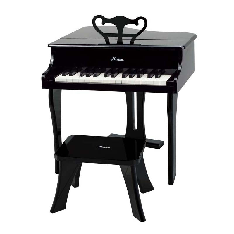 Hape Children's Piano 30-key Mechanical Piano Music Enlightenment Early Education Toy Baby Home Toy Gift for Boys and Girls 30-Key Mechanical Piano Elegant Black 3-12Y