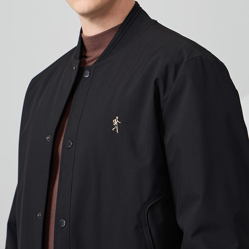 Dances with Wolves, three-dimensional and crisp, fashionable baseball uniform, versatile jacket, men's casual jacket 001 black L(175)
