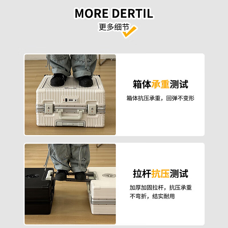 Ouyao front-opening suitcase, multifunctional small light business trolley case, can be put on the plane with side opening for computer suitcase, high-grade gray, USB charging port + rear water cup holder, 18-inch horizontal style/free checked boarding case